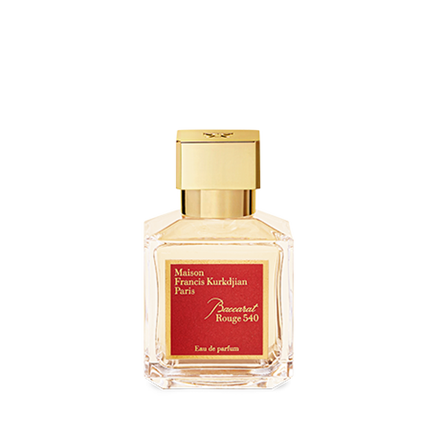 Maison Francis Kurkdjian Baccarat Rouge 540 Eau De Parfum bottle with elegant packaging, 2.4oz, showcased in a stylish display.