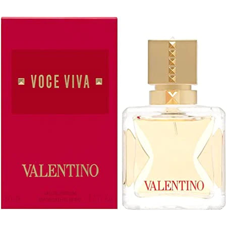 Valentino Voce Viva Eau De Parfum spray for women, 3.4 oz, elegant bottle, floral and woody fragrance from Valentino.