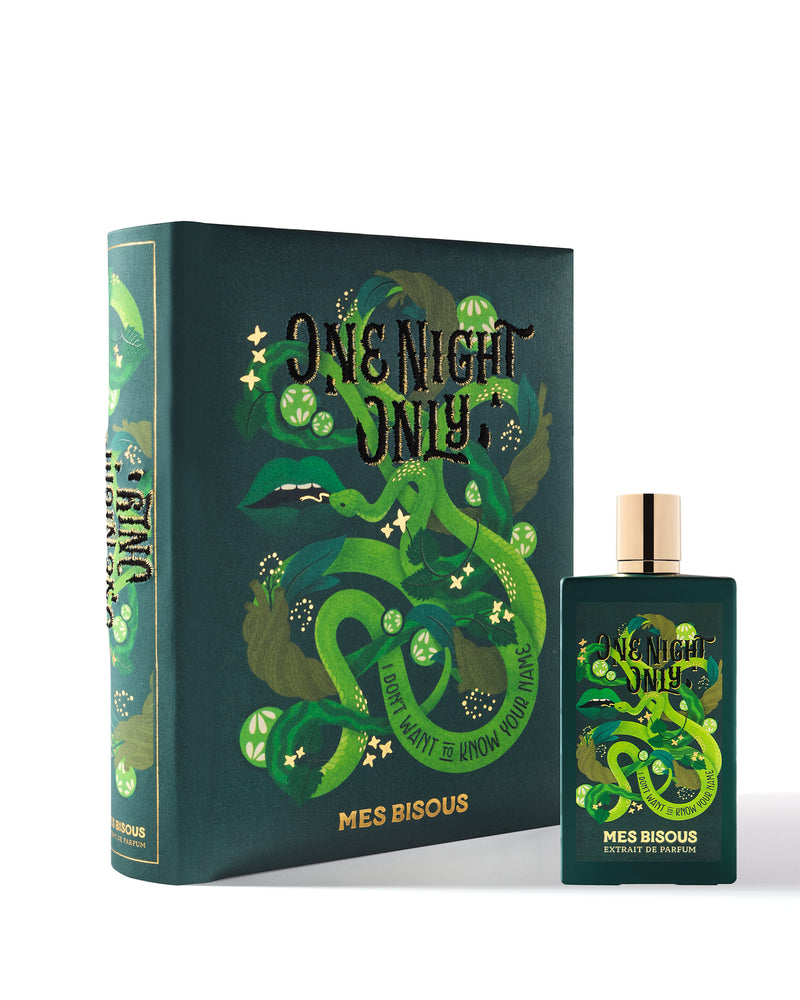 Mes Bisous perfume extrait by Pertinacia LLC, 3.4oz bottle, featuring elegant perfume packaging with a soft floral design.
