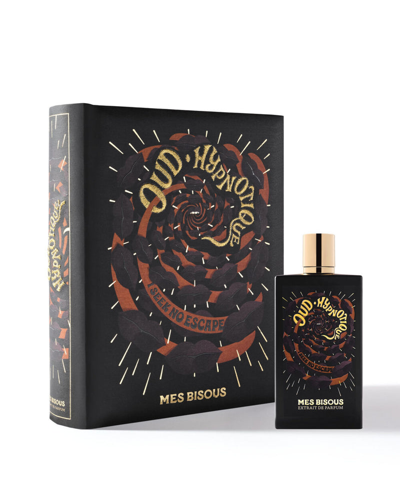 Mes Bisous Oud Hypnotique perfume extrait by Pertinacia LLC, 3.4oz bottle with elegant fragrance packaging.