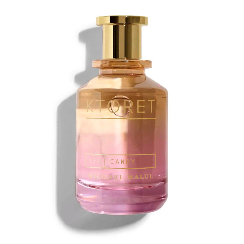 Michael Malul 173 Candy perfume bottle from Pertinacia Perfume, 3.4oz EDP, sleek glass container with gold accents.