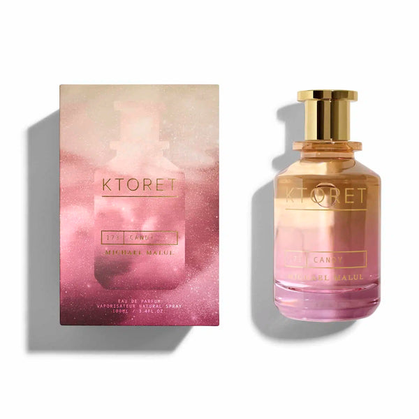 Michael Malul 173 Candy perfume bottle, 3.4oz EDP from Pertinacia Perfume, with colorful packaging and sleek glass design.