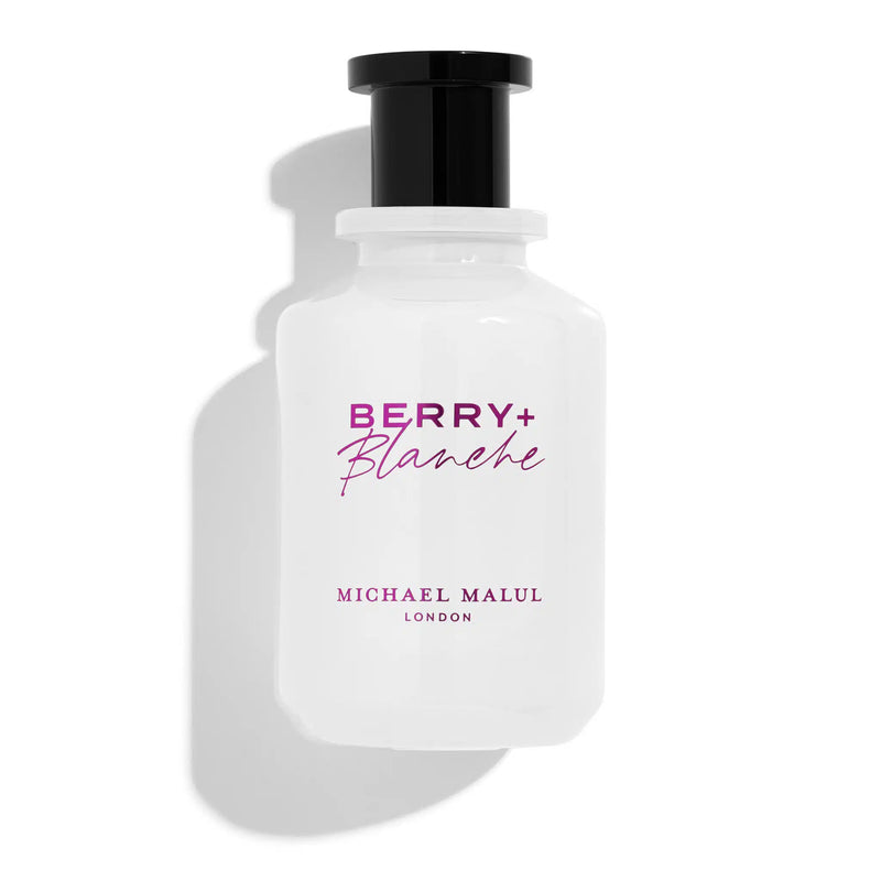 Michael Malul Berry + Blance 3.4oz EDP perfume bottle by Pertinacia Perfume, featuring a sleek design and floral fragrance.