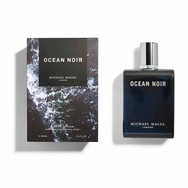 Michael Malul Ocean Noir 3.4oz perfume bottle by Pertinacia Perfume, sleek design with a dark, ocean-inspired aesthetic.
