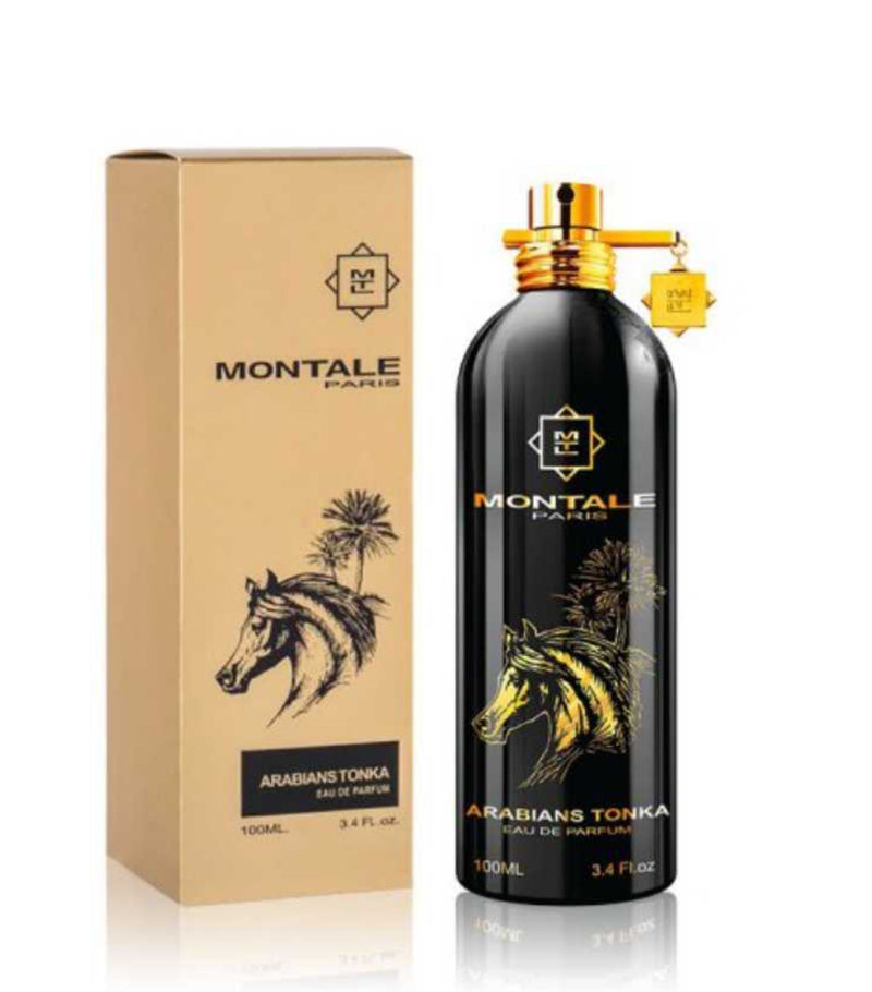 Montale Arabians Tonka Eau De Parfum 3.4oz unisex bottle with elegant packaging, showcasing the luxurious fragrance from Montale.