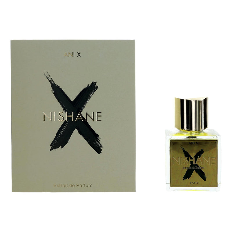 Nishane Ani X unisex extrait de parfum spray in 3.4 oz bottle, featuring elegant packaging and perfume nozzle.