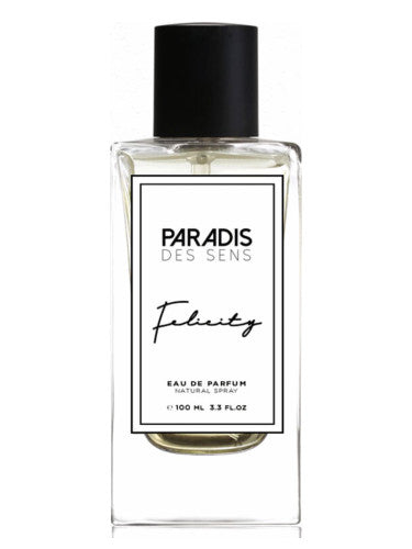 Felicity Paradis des Sens perfume by Pertinacia LLC, 3.4oz bottle showing elegant packaging and fragrance details.