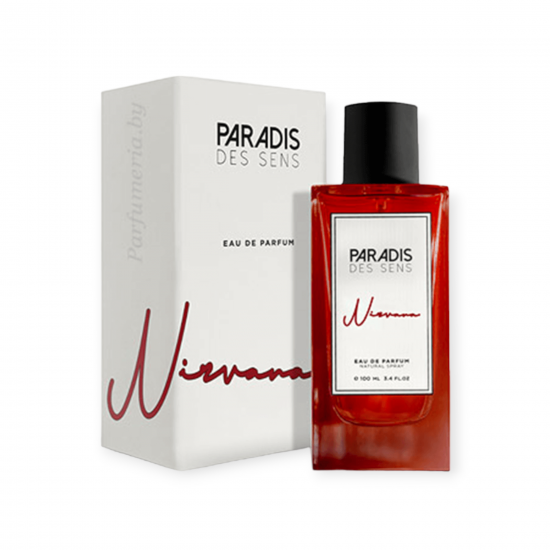 Nirvana Paradis des Sens perfume bottle by Pertinacia LLC, 3.4oz Paradis Des Sens fragrance in elegant packaging.