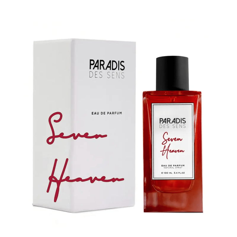Pertinacia LLC Paradis Des Sens perfume bottle, 3.4oz with elegant packaging, showcasing the Seven Heaven Paradis des Sens fragrance.