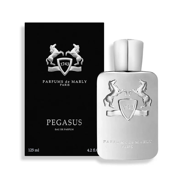 Pertinacia Perfume Pegasus EDP 4.2oz bottle with elegant packaging, showcasing luxurious Parfums de Marly fragrance.