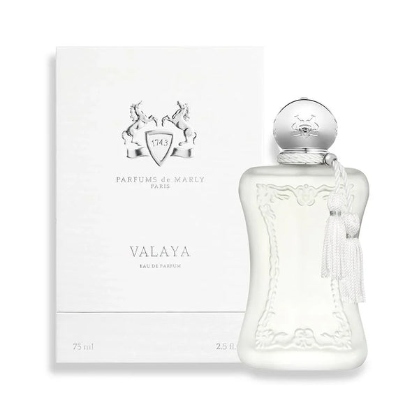 Pertinacia Perfume Valaya Parfums de Marly 2.5 oz EDP bottle with elegant design and fragrance details visible.