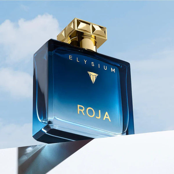 Elysium Parfum Cologne by Roja Parfums for Men in a 3.4oz bottle, featuring sleek packaging and a luxurious fragrance.