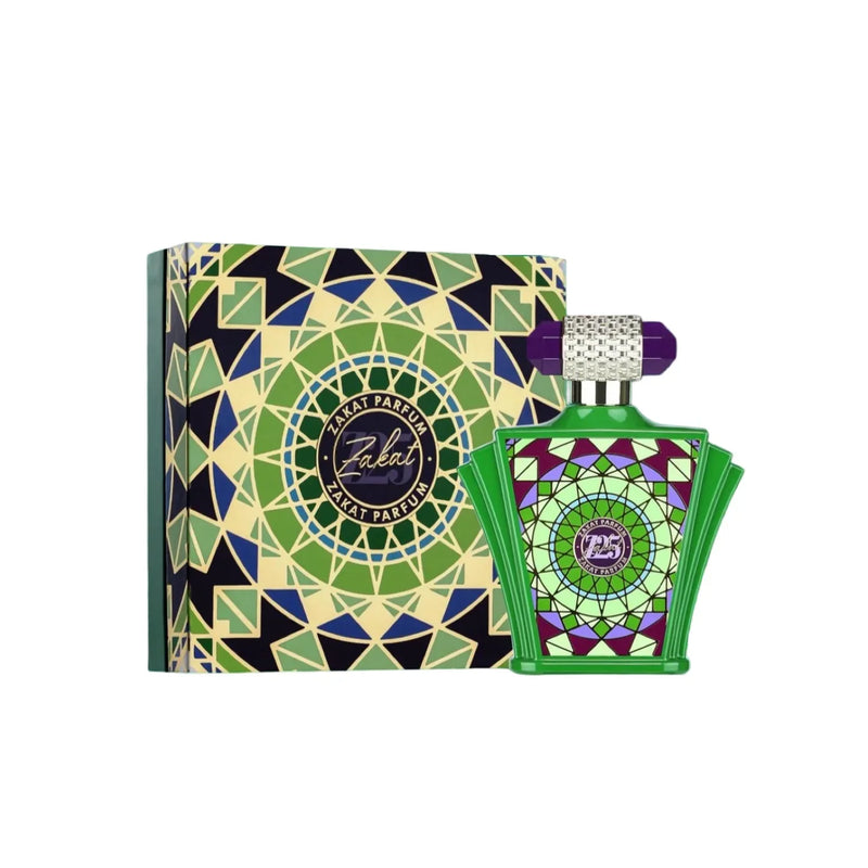 Pertinacia Perfume Zakat Z25 EDP 3.4oz bottle, elegant fragrance with floral and woody notes from Zoghbi Parfums.