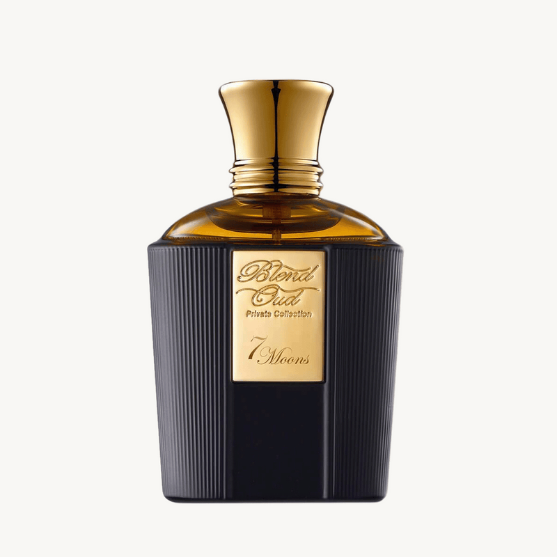 7 Moons Blend Oud perfume bottle with elegant design, showcasing the rich, aromatic perfume inside.