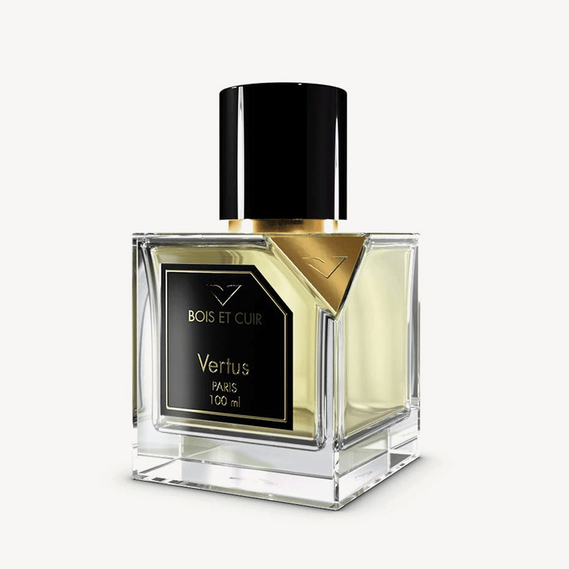 Bois et Cuir Vertus perfume and cologne bottle with a sleek design, 3.4 oz size, by Online Warehouse.