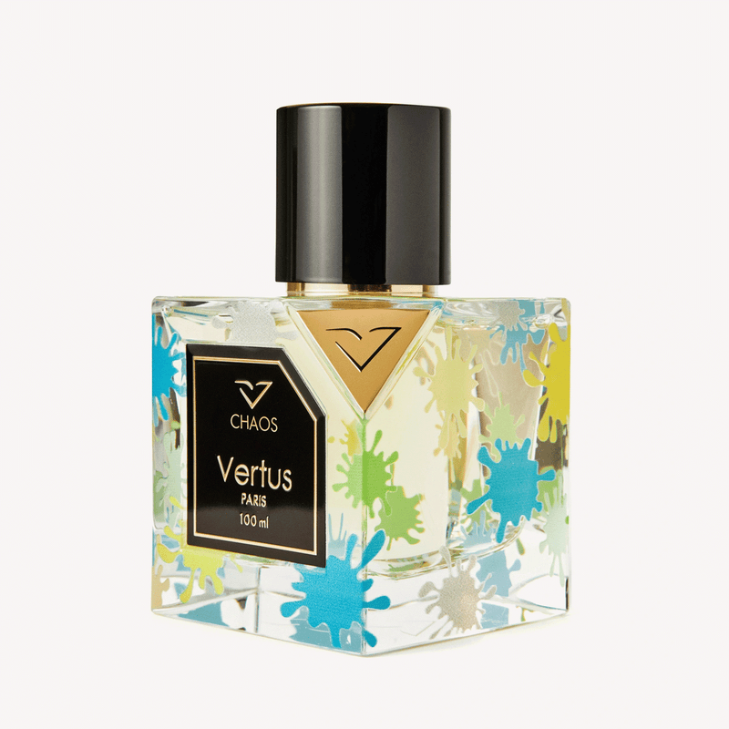 Chaos Vertus perfume bottle by Online Warehouse, showcasing the 3.4 oz sleek glass container with a modern design.