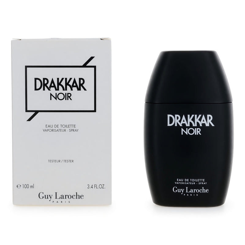 Guy Laroche Drakkar Noir 3.4 oz men's EDT spray tester bottle shown in the image.