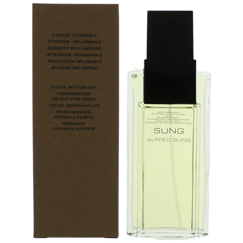 Alfred Sung by Alfred Sung women's 3.4 oz EDT spray tester bottle with clear packaging and elegant design.