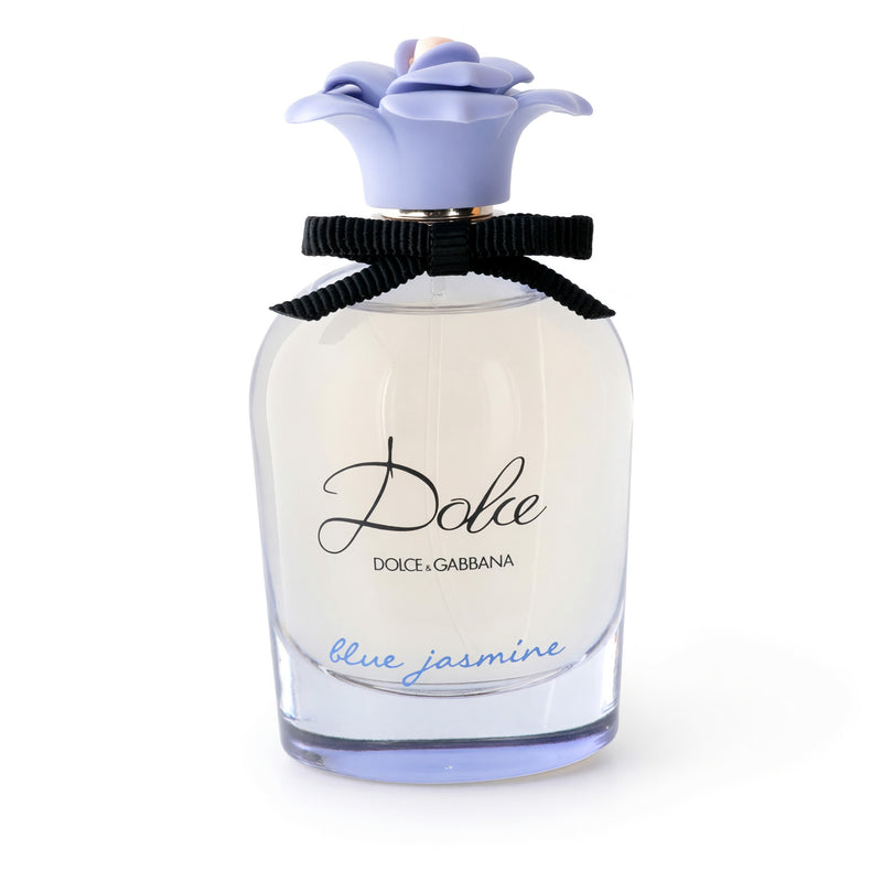 Blue Jasmine by Dolce & Gabbana 2.5 oz women's Eau de Parfum spray tester bottle on a plain background.
