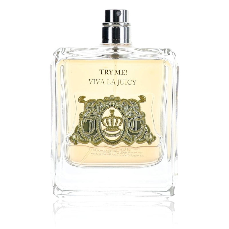 Juicy Couture Viva La Juicy 3.4 oz women's eau de parfum spray displayed in a decorative bottle.