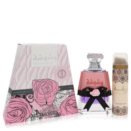 Lattafa Washwashah Eau De Parfum for Women 3.4 Oz Spray + 1.7 Oz Deodorant Spray