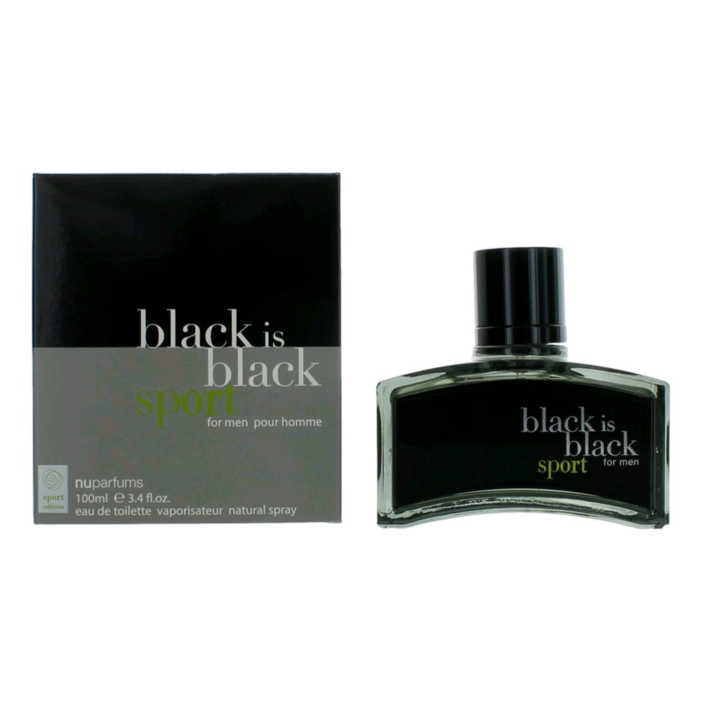 Black is Black Sport by NuParfums, 3.4 oz Eau De Toilette Spray for Men