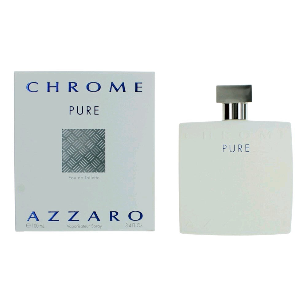 Chrome Pure by Azzaro, 3.4 oz Eau De Toilette Spray for Men