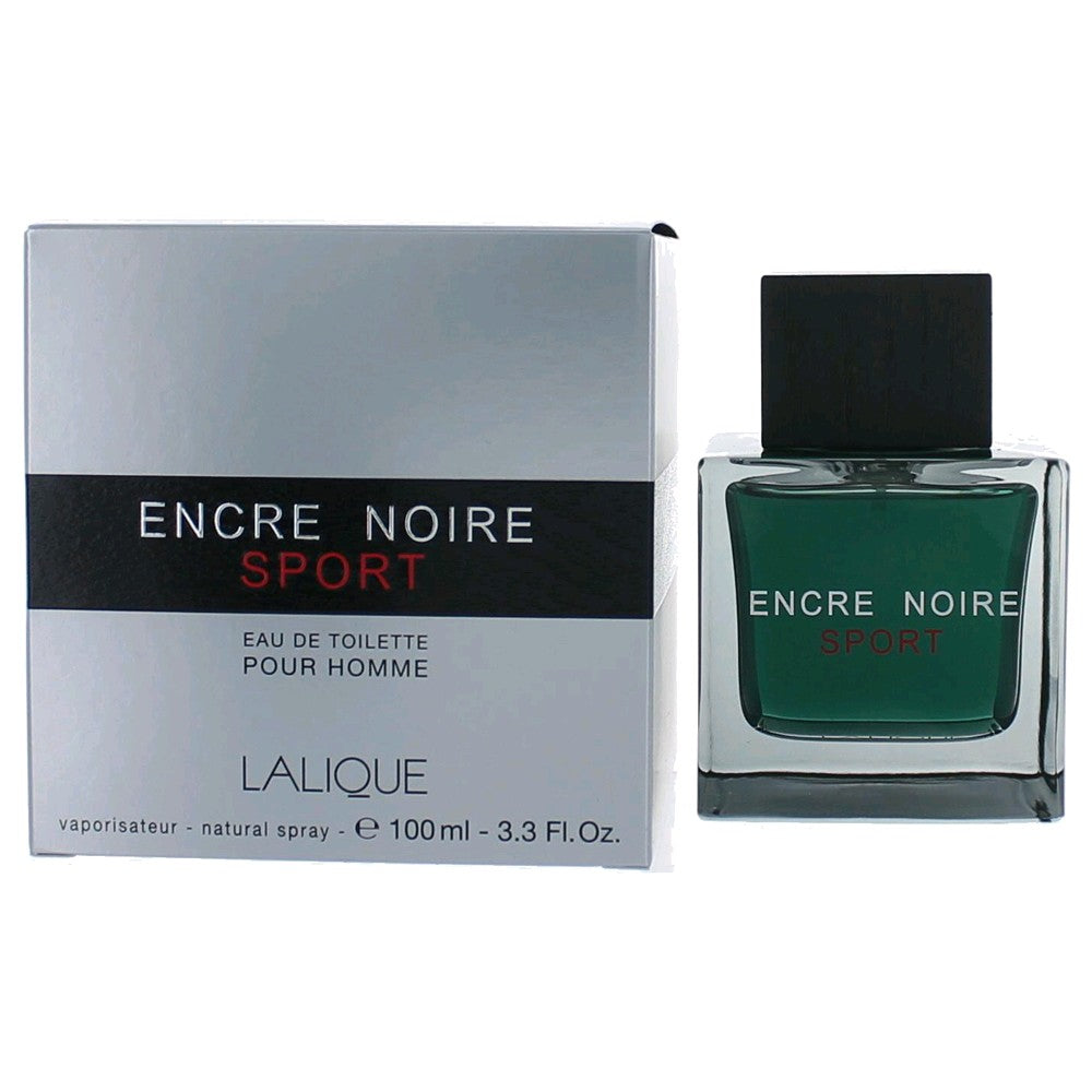 Encre Noire Sport by Lalique, 3 oz Eau De Toilette Spray for Men