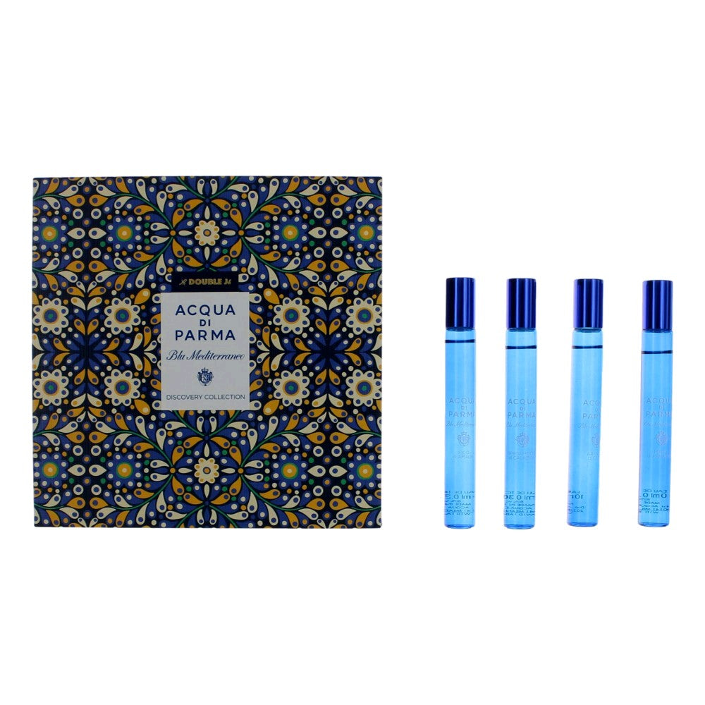 Blu Mediterraneo Discovery Collection by Acqua Di Parma, 4 Piece Roll On Set for Unisex