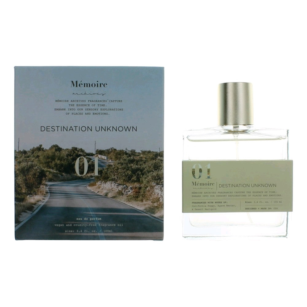 Destination Unknown by Memoire Archives, 3.4 oz Eau De Parfum Spray for Unisex