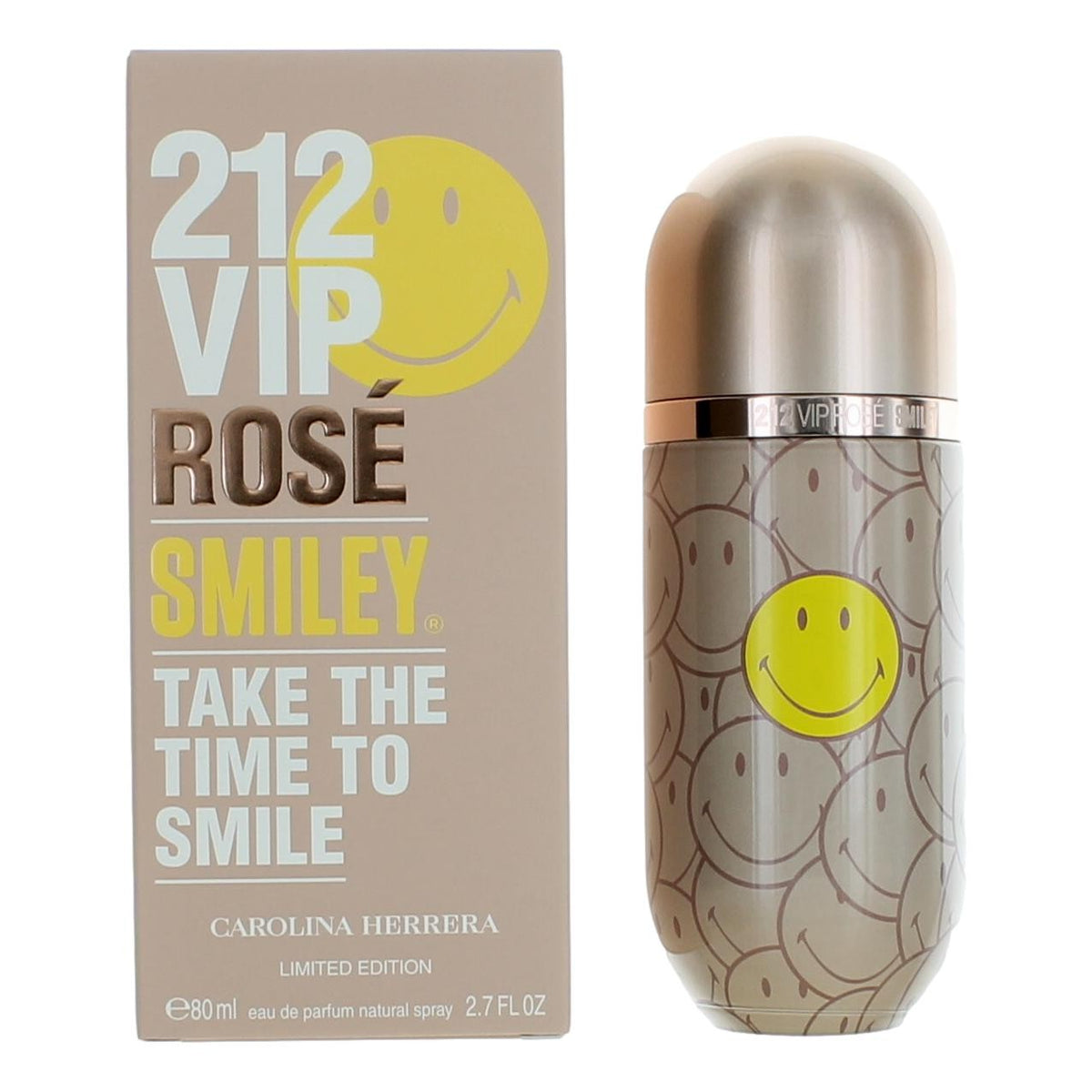 212 VIP Rose Smiley by Carolina Herrera, 2.7 oz Eau De Parfum Spray for Women