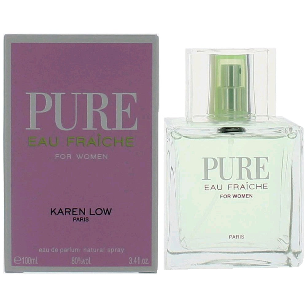 Pure Eau Fraiche by Karen Low, 3.4 oz Eau De Parfum Spray for Women