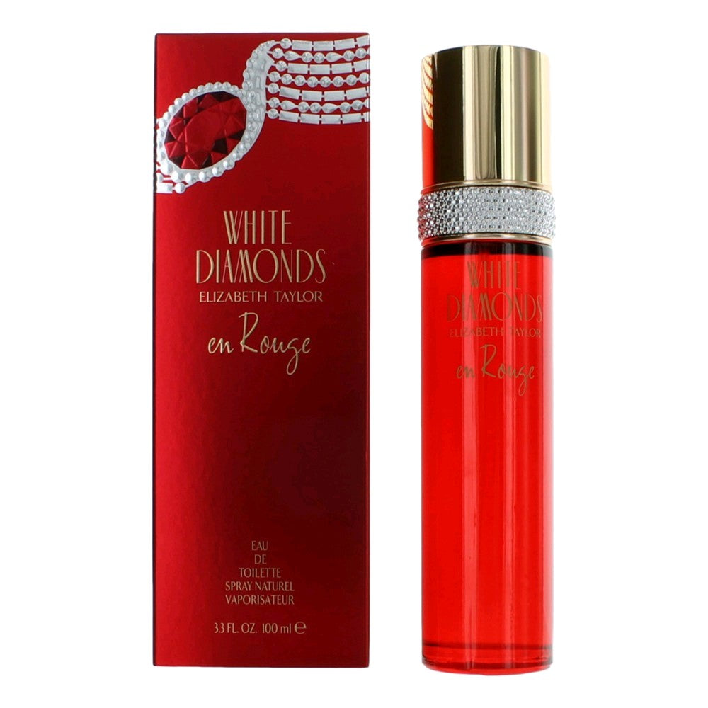 White Diamonds En Rouge by Elizabeth Taylor, 3.3 oz Eau De Toilette Spray for Women