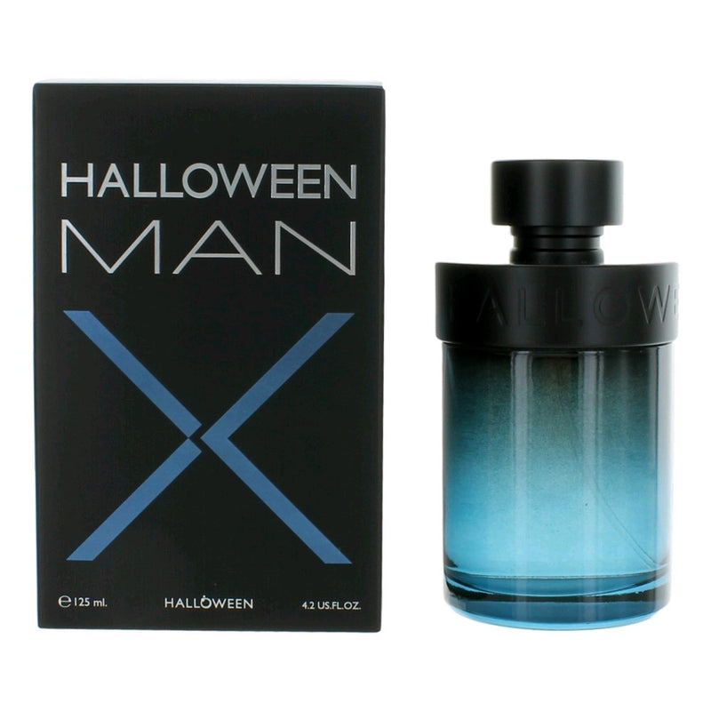 Halloween Man X by J. Del Pozo 4.2 oz Eau De Toilette spray for men, featuring sleek packaging and branding.